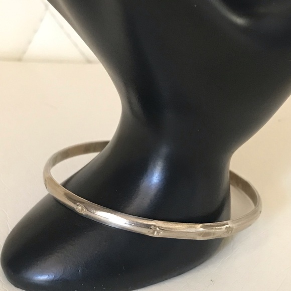 Silver Bangle Stackable Bracelet Vintage - Picture 6 of 9